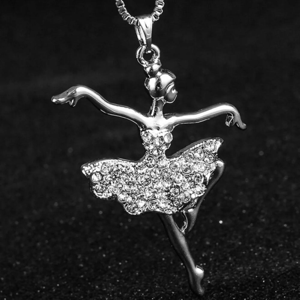 ❤️gorgeous simulated diamond ballet dancer necklac